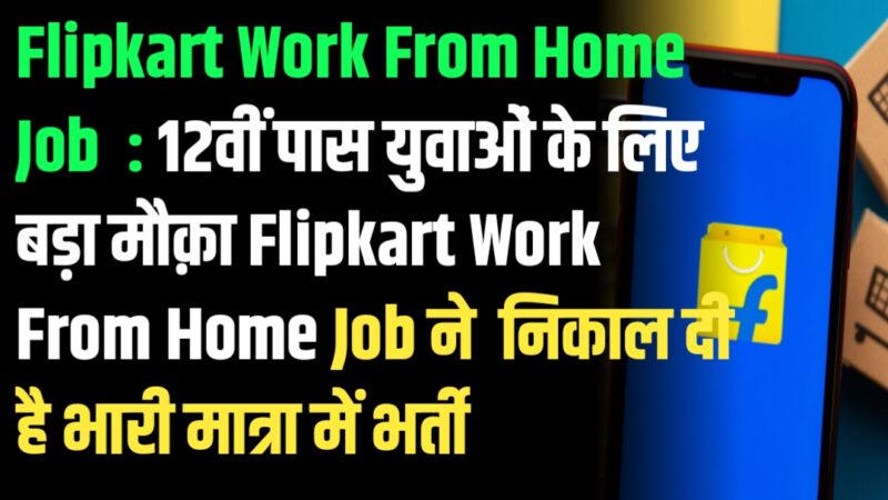 Flipkart Work From Home Job : 12वीं पास युवाओं के लिए बड़ा मौक़ा Flipkart Work From Home Job ने निकाल दी है भारी मात्रा में भर्ती